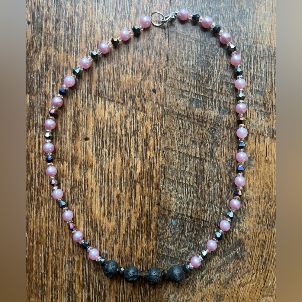 Lava bead essential oil necklace